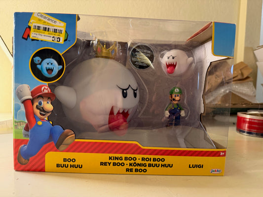 Super Mario King Boo, Roi Boo, and Luigi Figure Set by Jakks